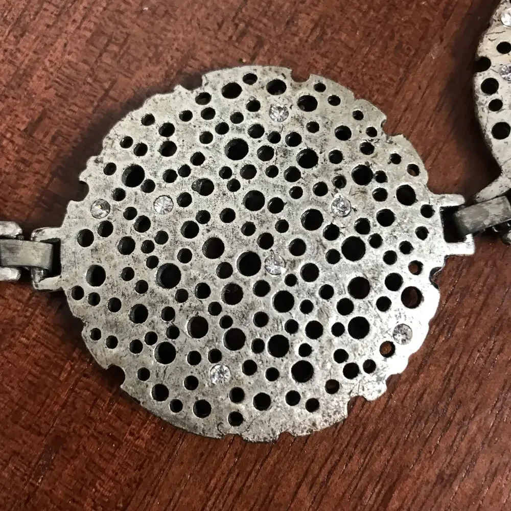 Beautiful Women's 39.5 Inch Metal Belt With Circles Glass Embellishments Chain